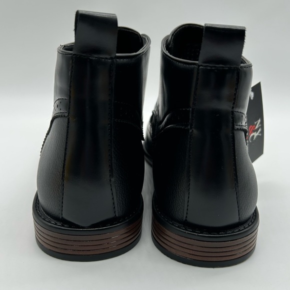 Men’s Black Dress Boots Wingtip Oxford Ankle Boots, Classic Lace-Up, Size 8 NWT - Picture 6 of 11